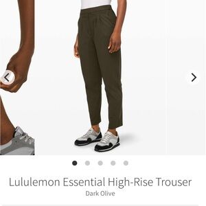 lululemon athletica Essential Dark Olive High-Rise Trousers